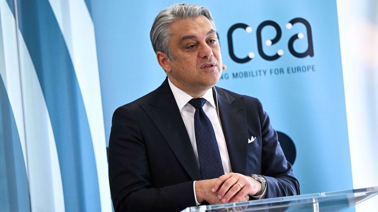 Mandatory Credit: Photo by Shutterstock (13748478l)ACEA chairmn Luca De Meo pictured during a press conference by the new President of the European Automobile Manufacturers Association (ACEA - Association des constructeurs europeens d¿automobiles), de Meo, to present the automotive industry's perspectives towards zero-emissions in the current geopolitical context, in Brussels, Tuesday 31 January 2023.Brussels Acea Press Conference, Brussels, Belgium - 31 Jan 2023/shutterstock_editorial_Brussels_Acea_Press_Conference_13748478l//2301311251